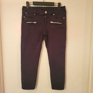 True Religion Brown Casey Low Rise Super Skinny Capri Pants, Size 28